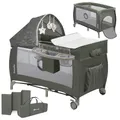 Lionelo Sven Plus 4 in 1 Baby Bett Baby ab Geburt bis 15 kg Wickelauflage Moskitonetz luftige Seitenwände mit Seiteneingang Tragetasche zusammenklappbar