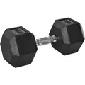 HOMCOM Hexagon Gummi-Hantel Griff Gerändelt Gewichte Metall Gummi Schwarz 1x20Kg