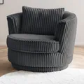 Drehsessel "Comfy" in grau Mega-Cord Loveseat 360° drehbar, 95 x 95 cm