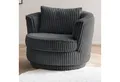 Furn.Design Loveseat Comfy (Komfortsessel in grau Mega Cord, inkl. Kissen, Ø 95 cm), 360° drehbar