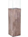 VIVANNO Windlichtsäule Windlicht Recycling Holz Candela Braun, 100x27x27 cm