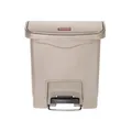 Treteimer Rubbermaid Slim Jim Kunststoff beige 15 L Tretabfallbehälter mit Pedal an der Breitseite 76223897