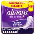 Always Discreet Inkontinenz-Einlagen Ultimate Nacht Monatspaket bei Blasenschwäche, 48 Einlagen