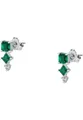 CHRIST Damen-Ohrstecker 925er Silber, recycelt Zirkonia One Size, Grün, Silber 89076064