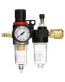 QWORK® 1/4" Druckluft Druckminderer Wasserabscheider mit Manometer für Druckluftkompressor und Luftwerkzeuge