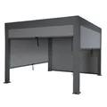B-Ware Pergola MCW-L46 mit Seitenwand, 3x3m, Gestell Holzoptik, anthrazit