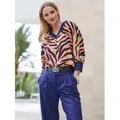 heine Klassische Bluse Druckbluse braun 40