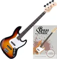 Rocktile Fatboy II SB E-Bass Sunburst - Jazz-Style E-Bass - 2 Single Coil Tonabnehmer - Korpus: Linde - Griffbrett: Palisander - Mensur: 34" Longscale - Set inkl. Bass-Schule mit CD - Sunburst