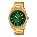 Herrenuhr CASIO MTP-1302PGC-3AVEF Edelstahl Golden Grun VINTAG