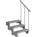 Dolle Außentreppe Gardentop 54-66cm Geschosshöhe mit Gitterrost 80cm breit mit Geländer