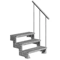 Dolle Außentreppe Gardentop 54-66cm Geschosshöhe mit Gitterrost 80cm breit mit Geländer