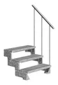Dolle Außentreppe Gardentop mit Geländer verzinkt Breite 80 cm Gitterrost