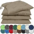 Sitzkissen Stuhlkissen mit Bändern 40x40cm 4er-Set in verschiedenen Farben Sand / Beige - Hellbraun