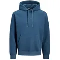Jack & Jones Kapuzensweatshirt JCOPOINT SWEAT BADGE HOOD BF blau M (50)