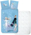Disney Kinderbettwäsche Disney Frozen Babybettwäsche Elsa Anna Olaf 100x135 + 40x60 cm, Renforcé, 2 teilig