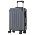 YONSLY Hartschalen-Trolley Hartschalen-Koffer Trolley 360° Rollen, robuster Reisekoffer, 4 Rollen, mit Zahlenschloss, für Business und Urlaub 46/55/66/76 cm grau 55 cm