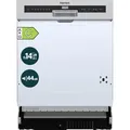 homeX Geschirrspüler 60 cm, Einbau Spülmaschine teilintegrierbar - 14 Maßgedecke, 7 Programme, AquaStop, DWSI601444C - Silber