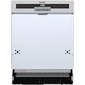 homeX Geschirrspüler, Silber, Metall, Kunststoff, 59.8x81.5x57 cm, AquaStop, automatische Türöffnung, Besteckschublade, Display, höhenverstellbare Füße, Kindersicherung, Klarspülmangelanzeige, Hygienespülgang, Startzeitvorwahl, Restzeitanzeige, Salzmangelanzeige, Oberkorb verstellbar, Küchen, Küchenelektrogeräte, Geschirrspüler