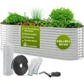 TTL GARDEN Hochbeet SPIRIT L 240x80x80cm Silber – Metall oval verzinkt stabil & wetterfest - Silber