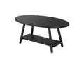 HawthyHome Couchtisch ovaler 2-stöckiger Beistelltisch mit Stauraum, 101 x 60 cm (1-St), Moderner Massivholztisch, ideal für Wohnzimmer und Schlafzimmer