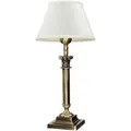 Licht-Erlebnisse Tischleuchte Messing Stoff 41,5 cm Hoch E14 Jugendstil In Bronze Weiß
