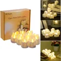 LED Teelichter 12er Set Timer 6 Std Batterie Flackernd Halloween Weihnachten Sil