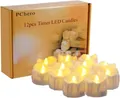 PChero 12 Stück LED Teelichter Batterie Haushalt Timer 6 Stunden Flackernd