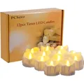 12er Set LED Teelichter mit Timer - Flackernde Flamme für Stimmung & Atmosphäre