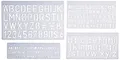 WEDO Schriftschablonen Set 3-teilig – 5 mm, 10 mm & 20 mm Buchstaben + schwarzer Fineliner – transparent, wiederverwendbar, für Büro, Schule & Hobby