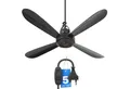 Bestlivings Deckenventilator mobil mit Anschlusskabel und Schalter, mit Aufhängung, Luftzug Umkreis 3m, energie- und platzsparend