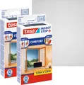 tesa 2x Fliegengitter Comfort Insektenschutz Fenster ohne Bohren grau 1,3x1,3 m