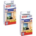 2x Insect Stop Comfort Fliegengitter Für Fenster - Insektenschutz Mit Klettband Selbstklebend - Fliegen Netz Ohne Bohren - Anthrazit (durchsichtig), 130 Cm X 130 Cm - Tesa