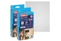 tesa Insektenschutz-Fensterrahmen Klett Fliegengitter Premium für Fenster, Insektenschutz, ohne bohren, (Spar-Set, 2-St., zuschneidbar, selbstklebend - 2x 130 cm x 130 cm - Anthrazit), Mückenschutz mit starkem Klettband, rückstandsfrei entfernbar