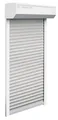 Schellenberg 39066 Vorbaurollladen-Set für Fenster, Rollladensystem Mini, 105 x 120 cm, weiß/grau, Außenrollladen 45° Alu-Vorbaukasten, inkl. Führungsschienen, PVC-Rollladenpanzer