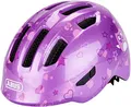 ABUS Kinderhelm Smiley 3.0 - Fahrradhelm mit tiefer Passform, kindergerechten Designs & Platz für einen Zopf - für Mädchen und Jungs - Violett mit Eulen-Muster, Größe M