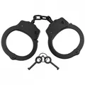 Handschellen Deluxe 2 Schlüssel Stahl schwarz Security Polizei Handcuffs BW Army