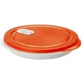 Rotho CLEVER Mikrowellen-Teller, 1,2 Liter 1002302792 , Farbe: papaya rot