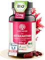 Pure Nature Astaxanthin hochdosiert BIO 12mg - 60 vegane Kapseln EU-BIO zertifiziert & laborgeprüft - Premium Rohstoff - mit Bio-Olivenöl – Astaxanthin hochdosiert - Astaxantin