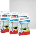 Tesa - 3er Pack Fliegengitter Insektenschutz Für Fenster - Einfache Montage Mit Comfort-klettband - Zuschneidbar - Anthrazit - 1m X 1m