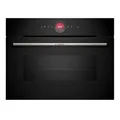 Bosch CBG7341B1, Serie 8 Smarter Einbau-Kompaktbackofen, 60 x 45 cm, Made in Germany, Schwarz, Schmutzabweisend & Selbstreinigend, Air Fry, Automatikprogramme, Farbiger Touchscreen mit Bedienring