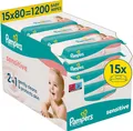 Pampers Sensitive Feuchttücher Sanfte Reinigung Hautschutz Baby 1200 Stück