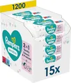 Pampers Sensitive Feuchttücher 15 Packungen a 80 Stück, 1200 Tücher, ohne Duft
