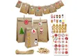 DuneDesign befüllbarer Adventskalender DIY Adventskalender Bastelset mit 24 Papiertüten, Mit Stickern Klammern und Schnur zum Befüllen und Gestalten