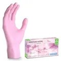 ARNOMED Nitril Blossom Rose Einmalhandschuhe, puderfrei, rosa 385-M , 1 Packung = 100 Stück, Größe M