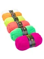 6x 50g Schwarzlicht Wolle Farbset UV Neon Garn gemischt Mix Stricken Basteln Set