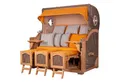bene living Strandkorb Ammersee Grande XXL 3-Sitzer Teak - PE grau - Modell 586, BxTxH: 170x95x170 cm, Volllieger, Ostsee-Strandkorb, (Strandkorb-Komplettset, 5-tlg., Strandkorb inkl. Liftersystem und umfangreichem Zubehör), mit Windschutzfolie, Bistrotischen und bequemer Polsterung