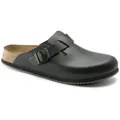 Birkenstock Leder-Clogs "Boston" in Schwarz - Weite N - 42