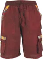 Ethno Yogashorts im Goastyle - Weinrot, Herren, Baumwolle, Größe: L