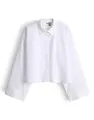 OPUS Damen Langarmbluse | Boxy Hemdbluse aus Baumwoll Popelin Loose Fit White, 42