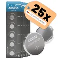 ABSINA CR1632 3V Lithium Knopfzelle 5x 5er Pack - Batterie CR 1632 auslaufsicher